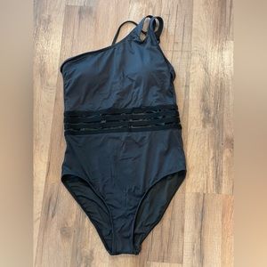 One shoulder asymmetrical swim suit women medium